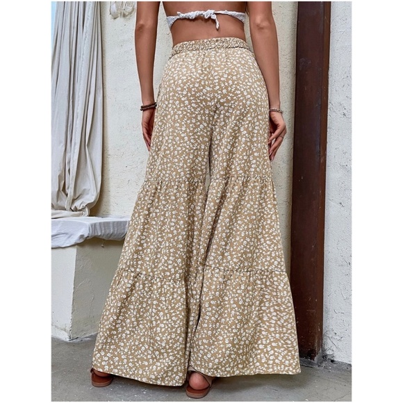 Boho Floral Print Wide leg Palazzo Lounge Pants - Picture 5 of 7